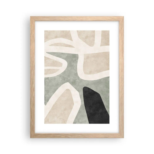 Affiche dans un chêne clair - Poster - Composition pour motif noir - 30x40 cm