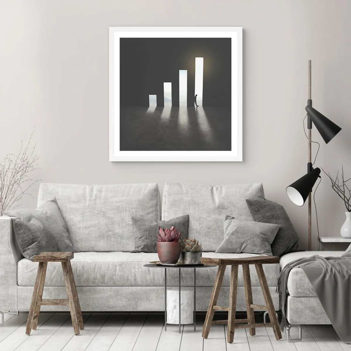 Affiche dans un cadre blanc - Poster - Succès – impression - 50x50 cm