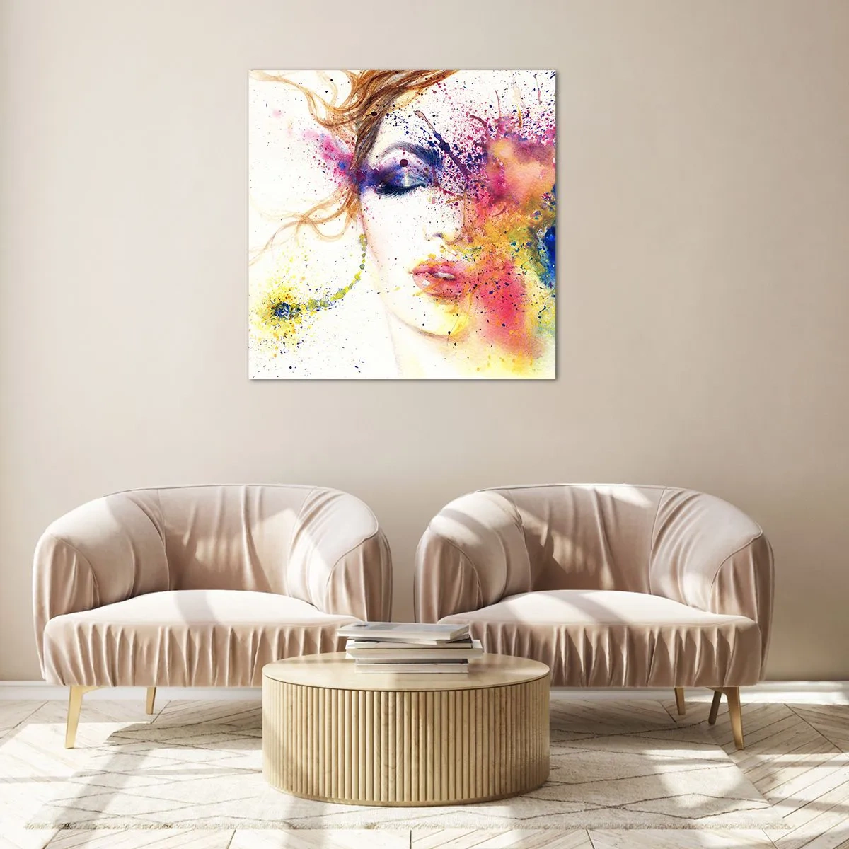 Impression sur verre - Image sur verre - Vertiges arc-en-ciel - 40x40 cm