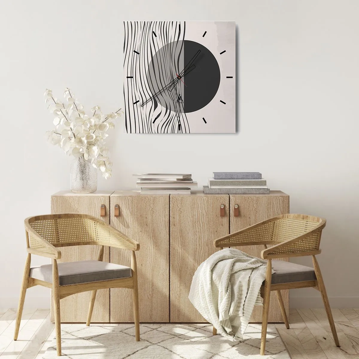 Horloge murale - Pendule murale - Demi composition - 30x30 cm