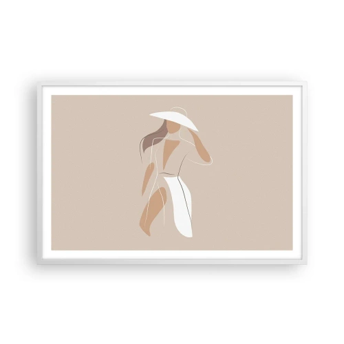 Affiche dans un cadre blanc - Poster - Lea mode est un jeu - 91x61 cm