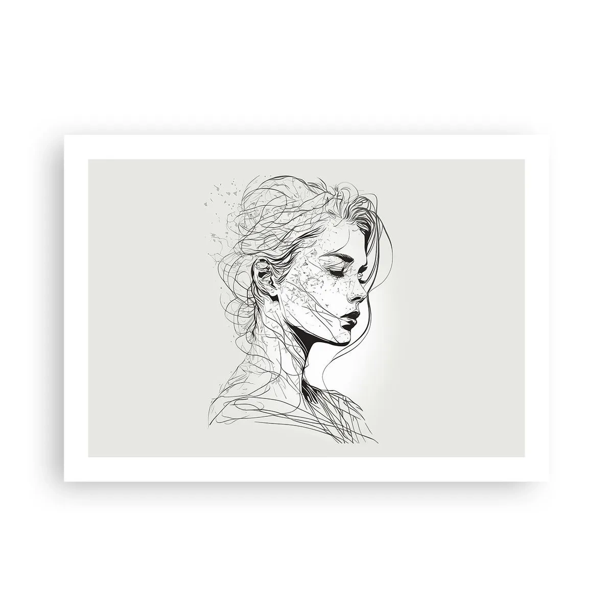 Affiche - Poster - Portrait en pensée - 70x50 cm