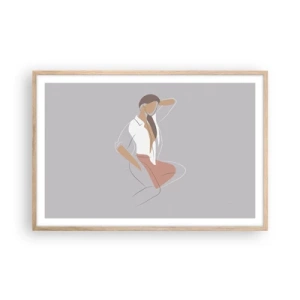 Affiche dans un chêne clair - Poster - Contour gracieux - 91x61 cm