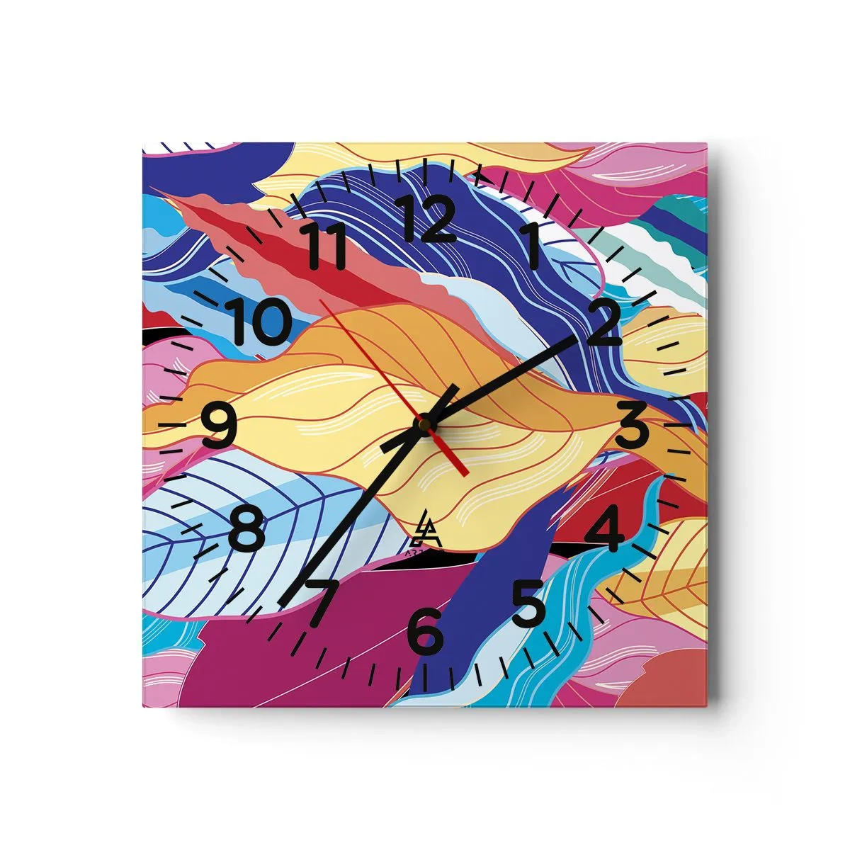 Horloge murale - Pendule murale - Un désordre coloré - 40x40 cm
