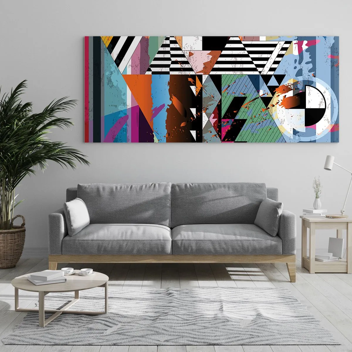 Impression sur verre - Image sur verre - Géométrique et organique - 90x30 cm