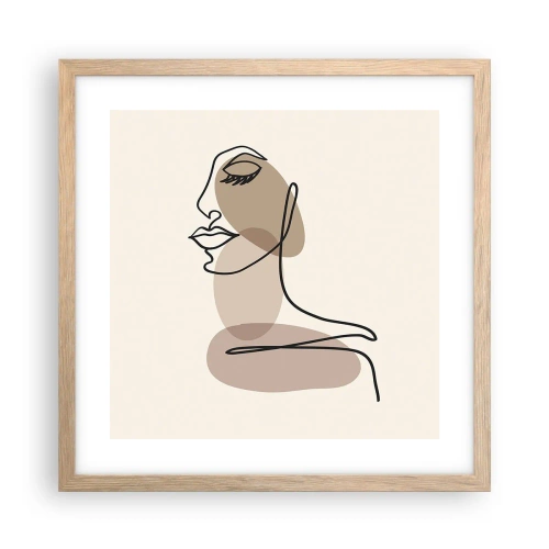 Affiche dans un chêne clair - Poster - S'écouter - 40x40 cm