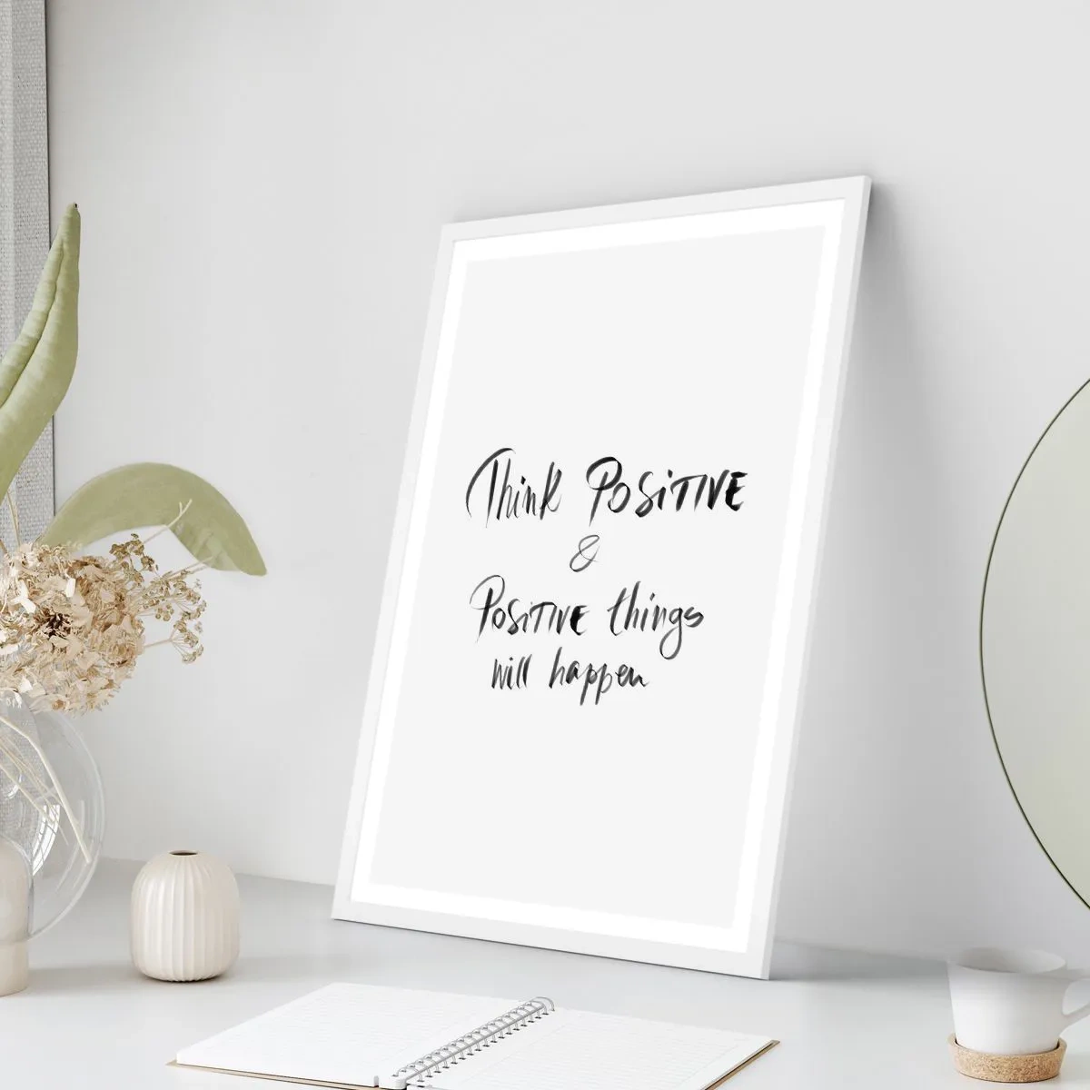 Affiche dans un cadre blanc - Poster - Comment vivre? - 70x100 cm