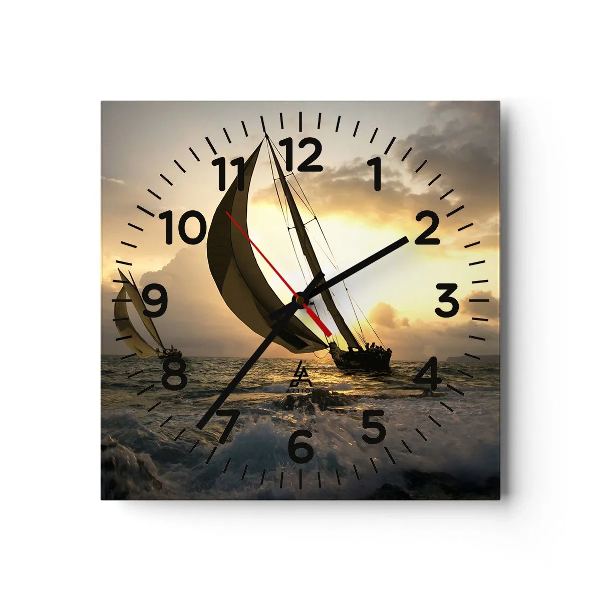 Horloge murale - Pendule murale - Avec le vent et contre le vent - 30x30 cm