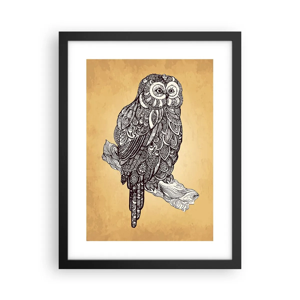 Affiche dans un cadre noir - Poster - Ornements complexes de sagesse - 30x40 cm