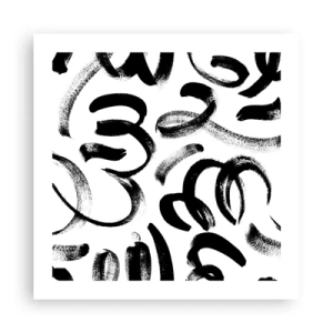 Affiche - Poster - Noir sur blanc - 50x50 cm