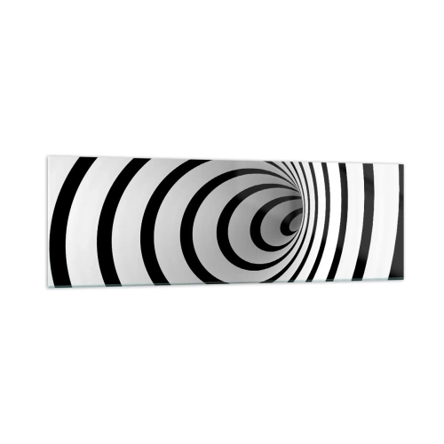 Impression sur verre - Image sur verre - Une spirale noire et blanche créant un effet hypnotique - 160x50cm - Tu ne peux pas y résister aussi ? - Décoration murale moderne pour le salon et la chambre ARTTOR