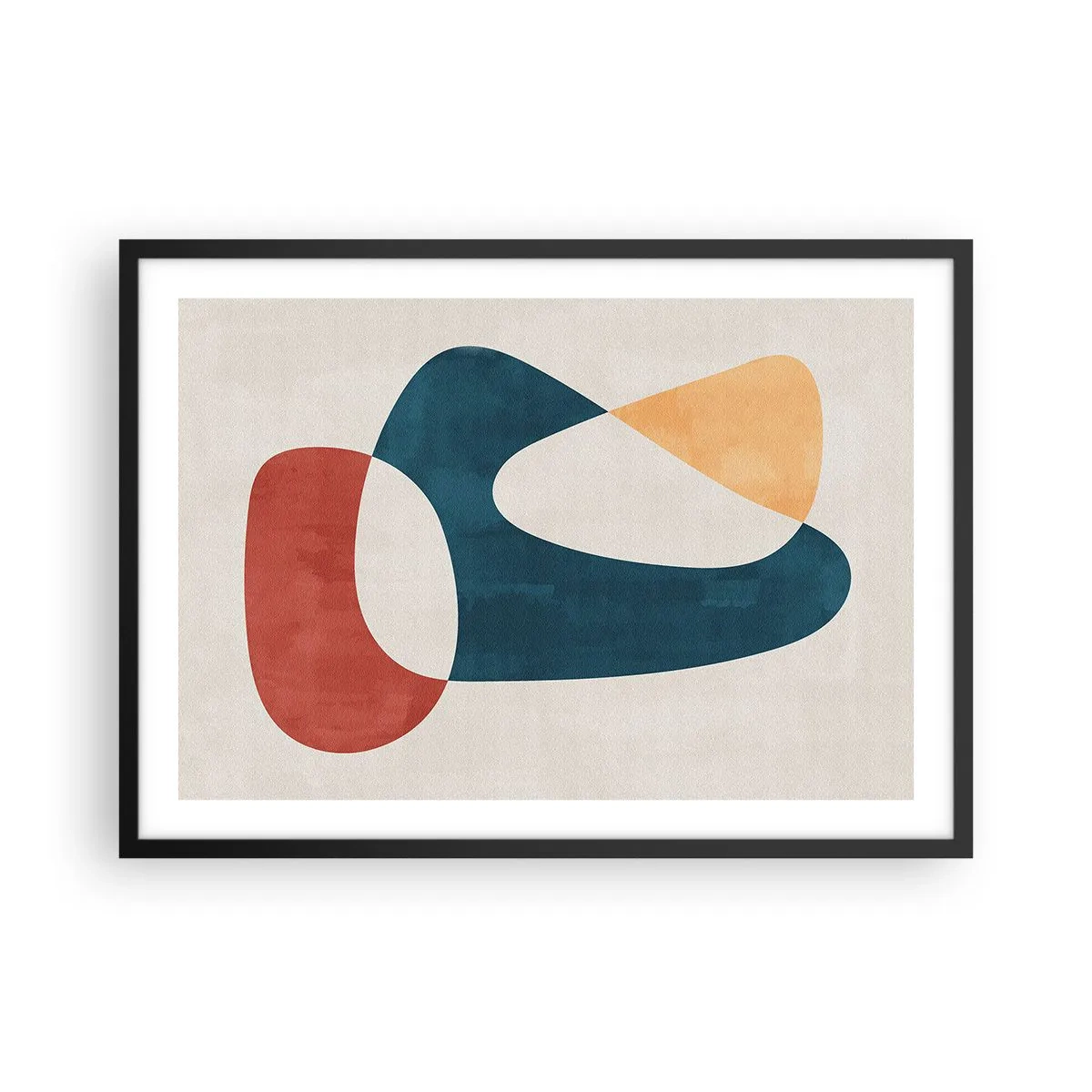 Affiche dans un cadre noir - Poster - Formes abstraites aux couleurs harmonieuses - 70x50cm - Influences et métamorphoses - Décoration murale moderne pour le salon et la chambre ARTTOR