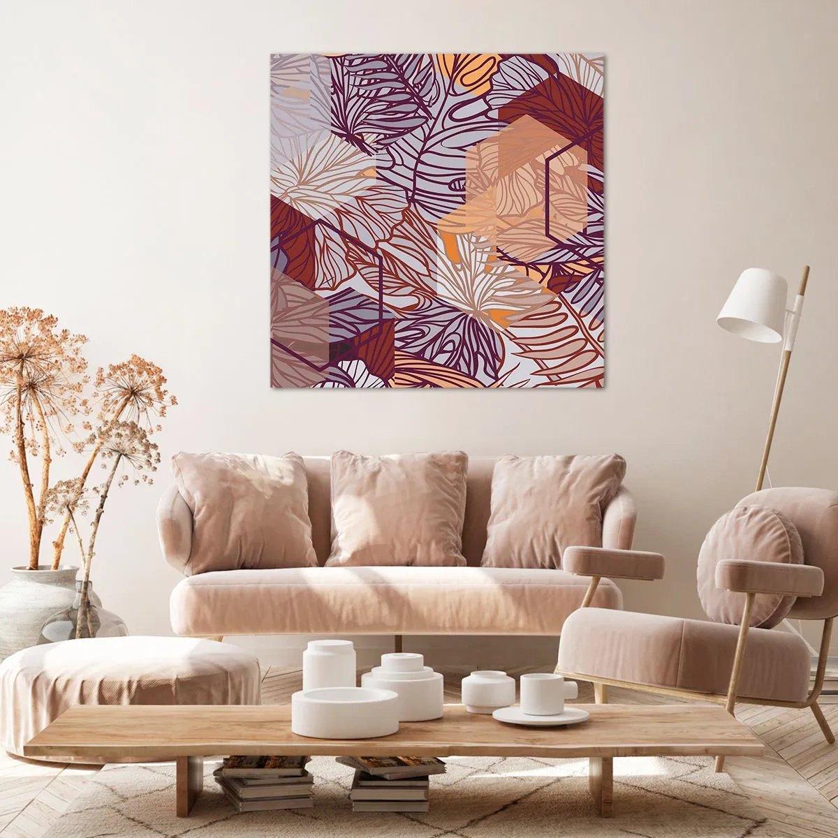 Impression sur toile - Image sur toile - Relation impossible entre la géométrie et la nature - 70x70 cm