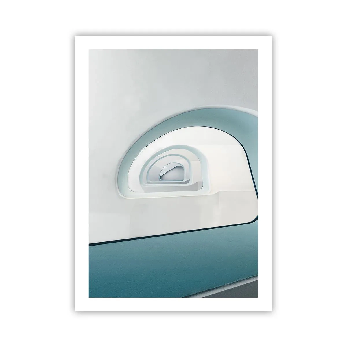 Affiche - Poster - Lignes courbes modernes et structures architecturales aux couleurs vives - 50x70cm - Au profondeur du bleu - Décoration murale moderne pour le salon et la chambre ARTTOR