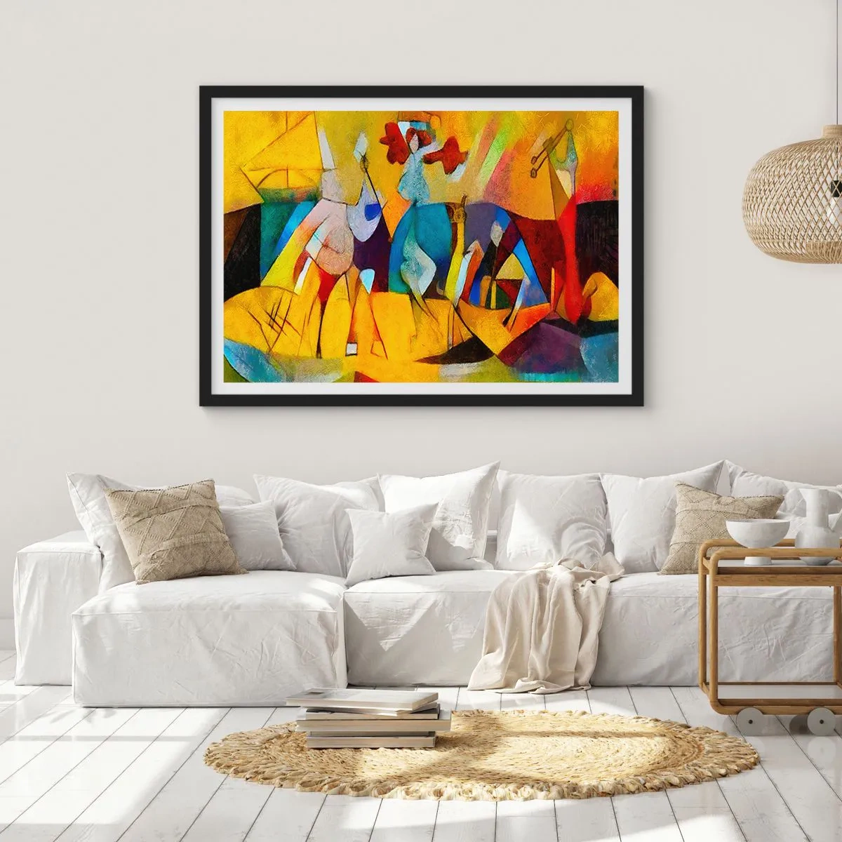 Affiche dans un cadre noir - Poster - Soleil - vie - joie - 50x40 cm