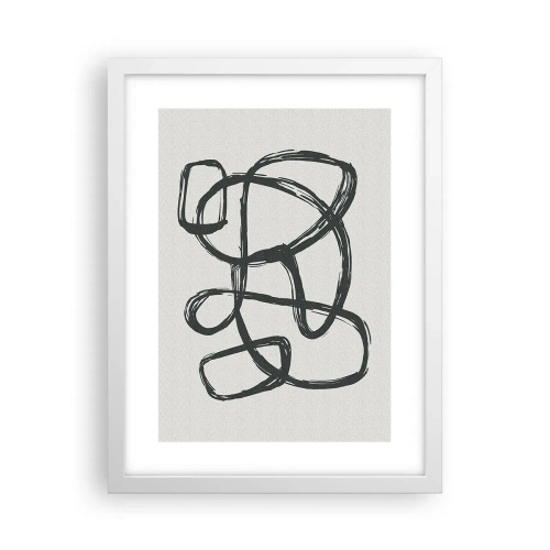 Affiche dans un cadre blanc - Poster - Abstraction en boucle - 30x40 cm