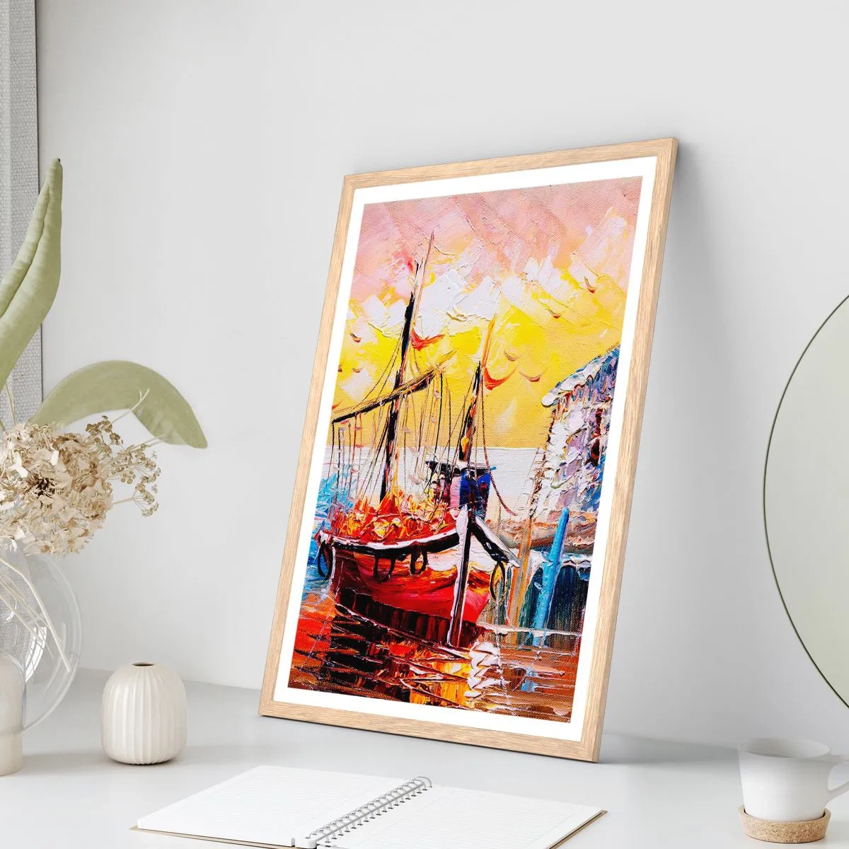 Affiche dans un chêne clair - Poster - Bon retour - 61x91 cm