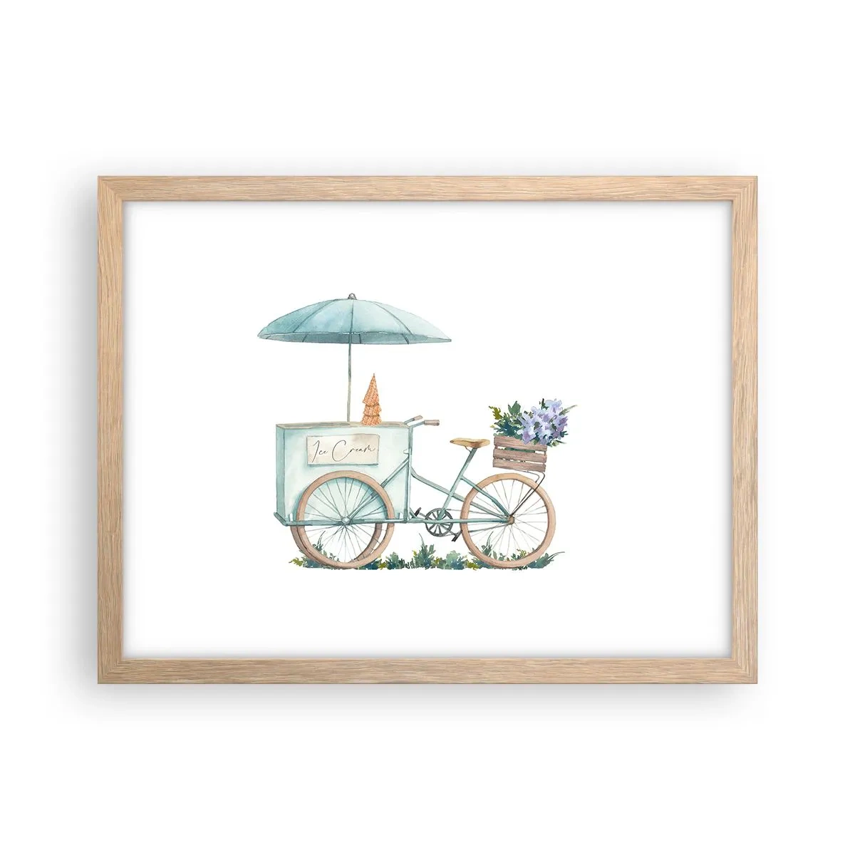 Affiche dans un chêne clair - Poster - Doux souvenir d'été - 40x30 cm