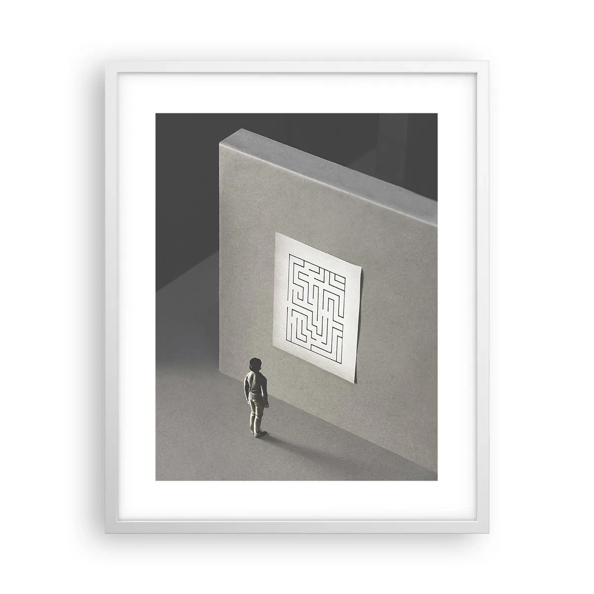 Affiche dans un cadre blanc - Poster - Mais où suis-je? - 40x50 cm