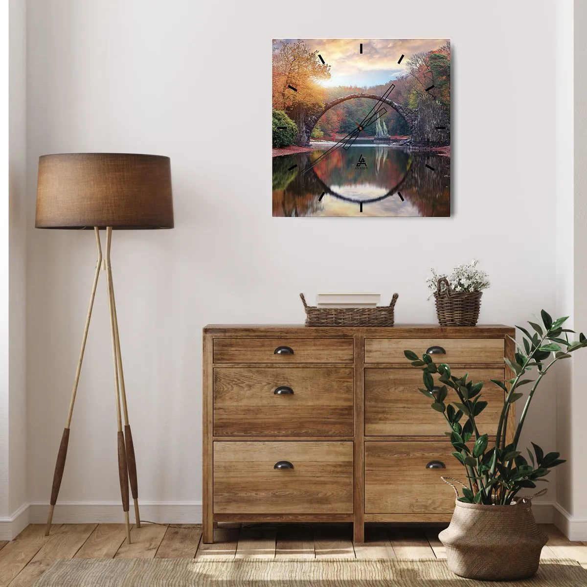 Horloge murale - Pendule murale - De l'autre cote du miroir - 40x40 cm