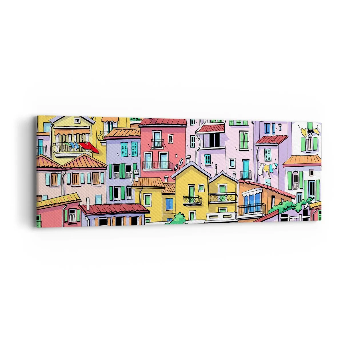 Impression sur toile - Image sur toile - Ville joyeuse - 90x30 cm