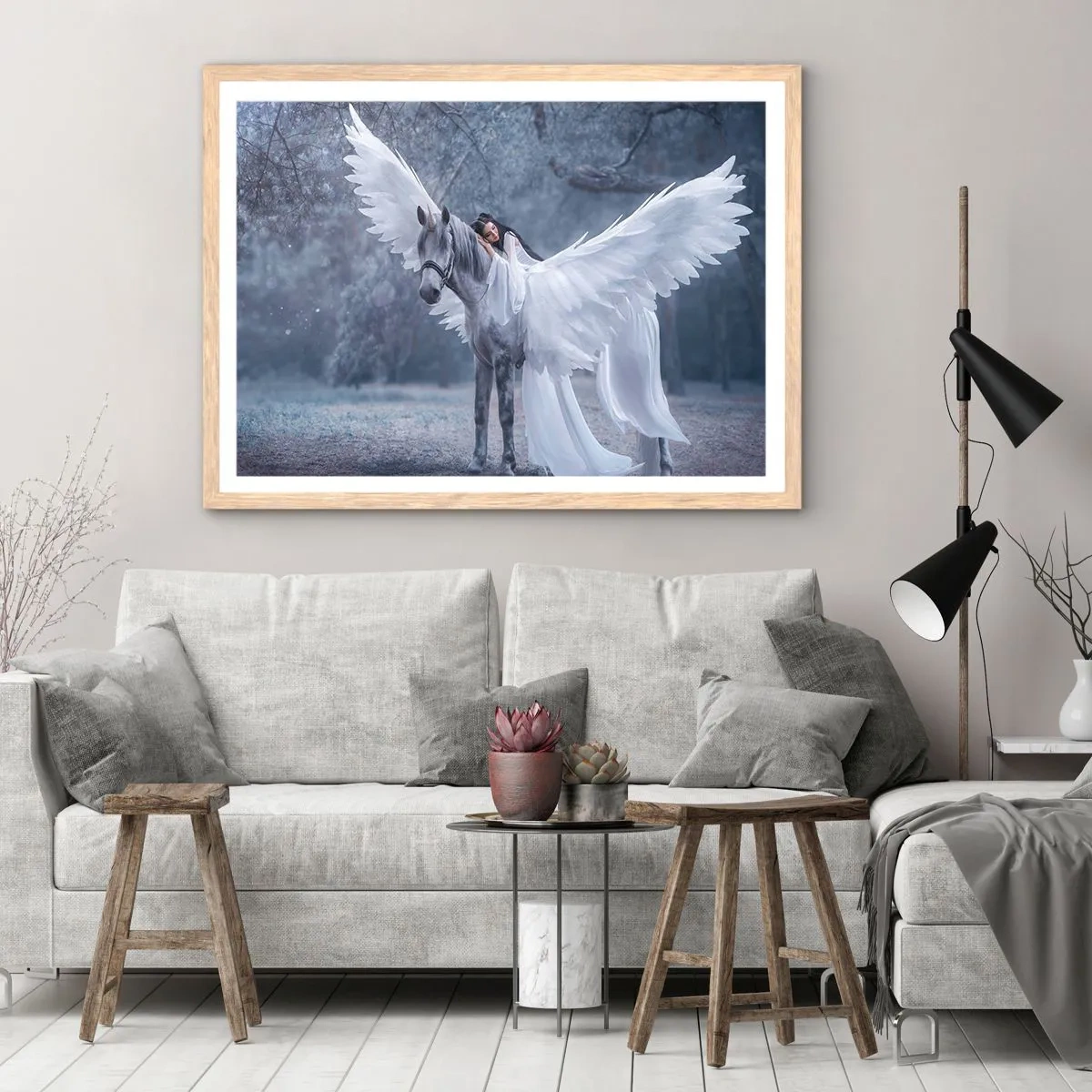 Affiche dans un chêne clair - Poster - Un moment inspiré - 91x61 cm
