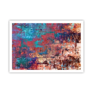 Affiche - Poster - Une composition abstraite avec un mélange de couleurs intenses. - 100x70cm - Mémoire et oubli - Décoration murale moderne pour le salon et la chambre ARTTOR