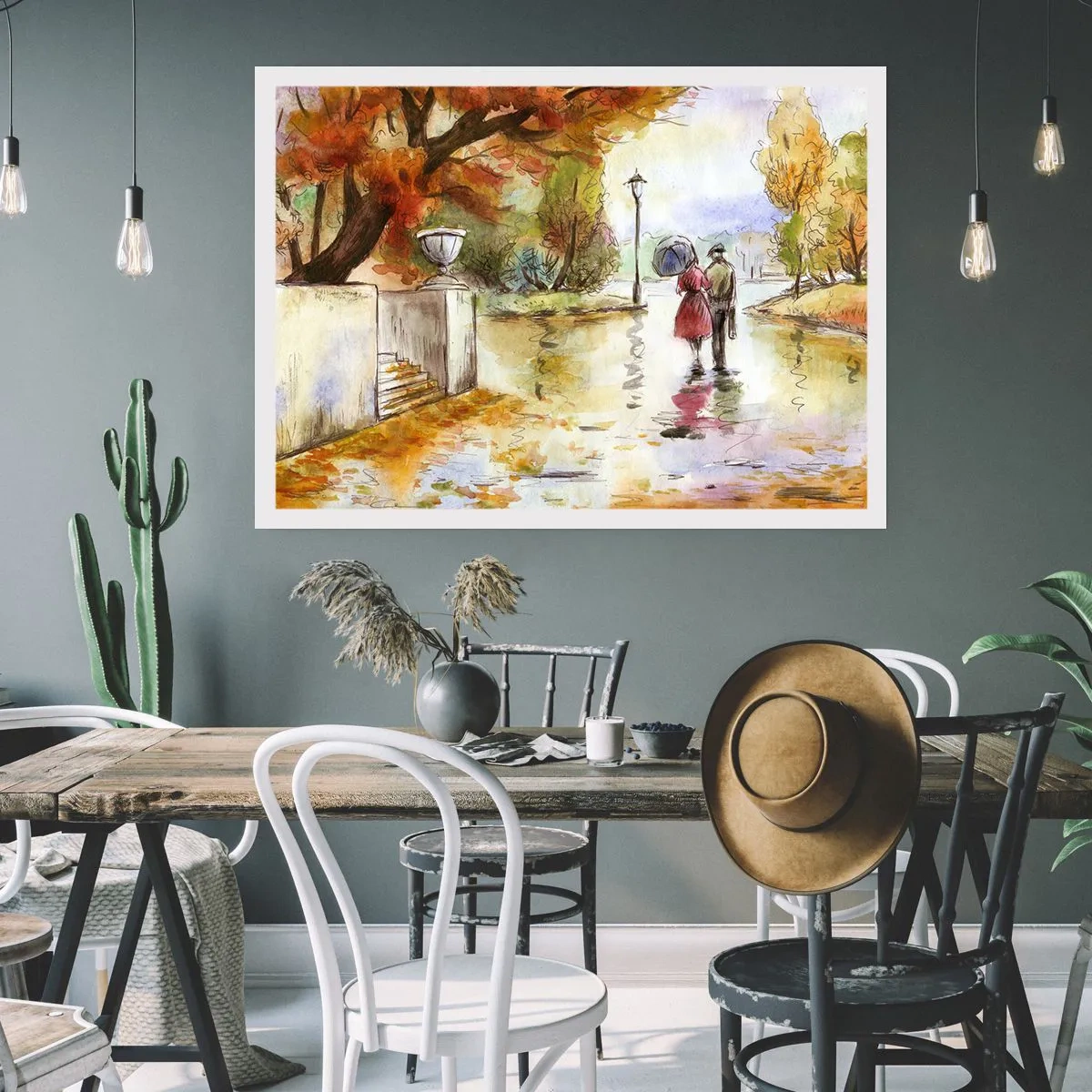 Affiche - Poster - Automne romantique dans le parc - 40x30 cm