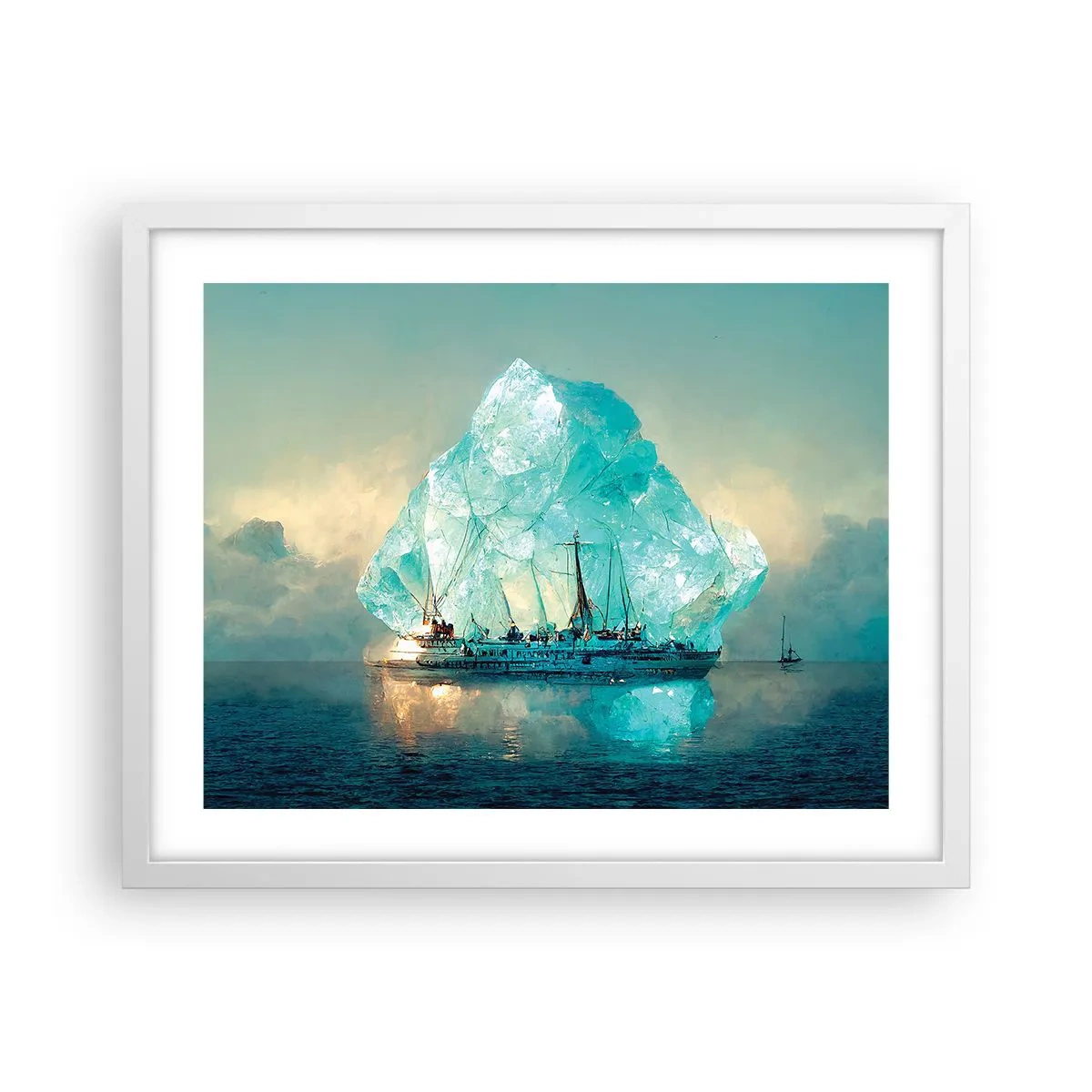 Affiche dans un cadre blanc - Poster - Diamant arctique - 50x40 cm