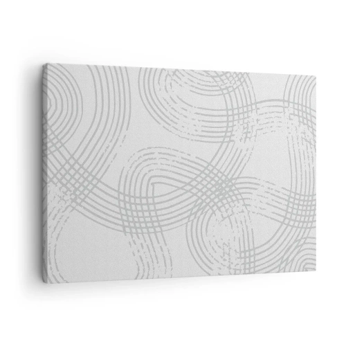 Impression sur toile - Image sur toile - Un motif subtil avec des lignes entrelacées dans des tons clairs - 70x50cm - Il n'y a pas de chemin droit - Décoration murale moderne pour le salon et la chambre ARTTOR