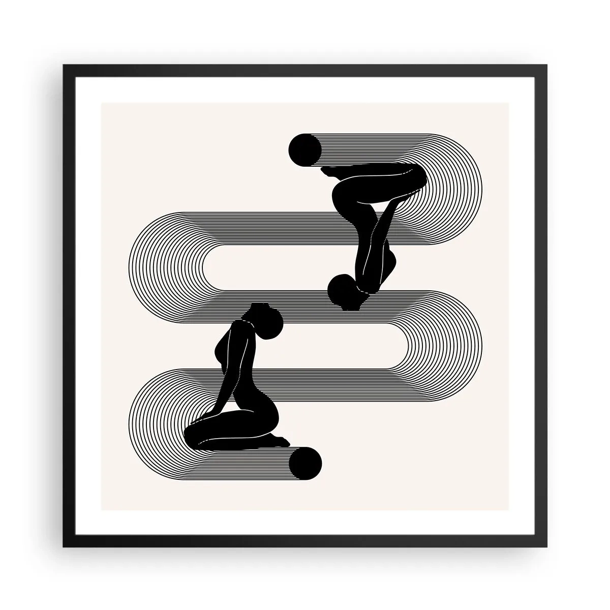Affiche dans un cadre noir - Poster - Symétrie sensuelle - 60x60 cm