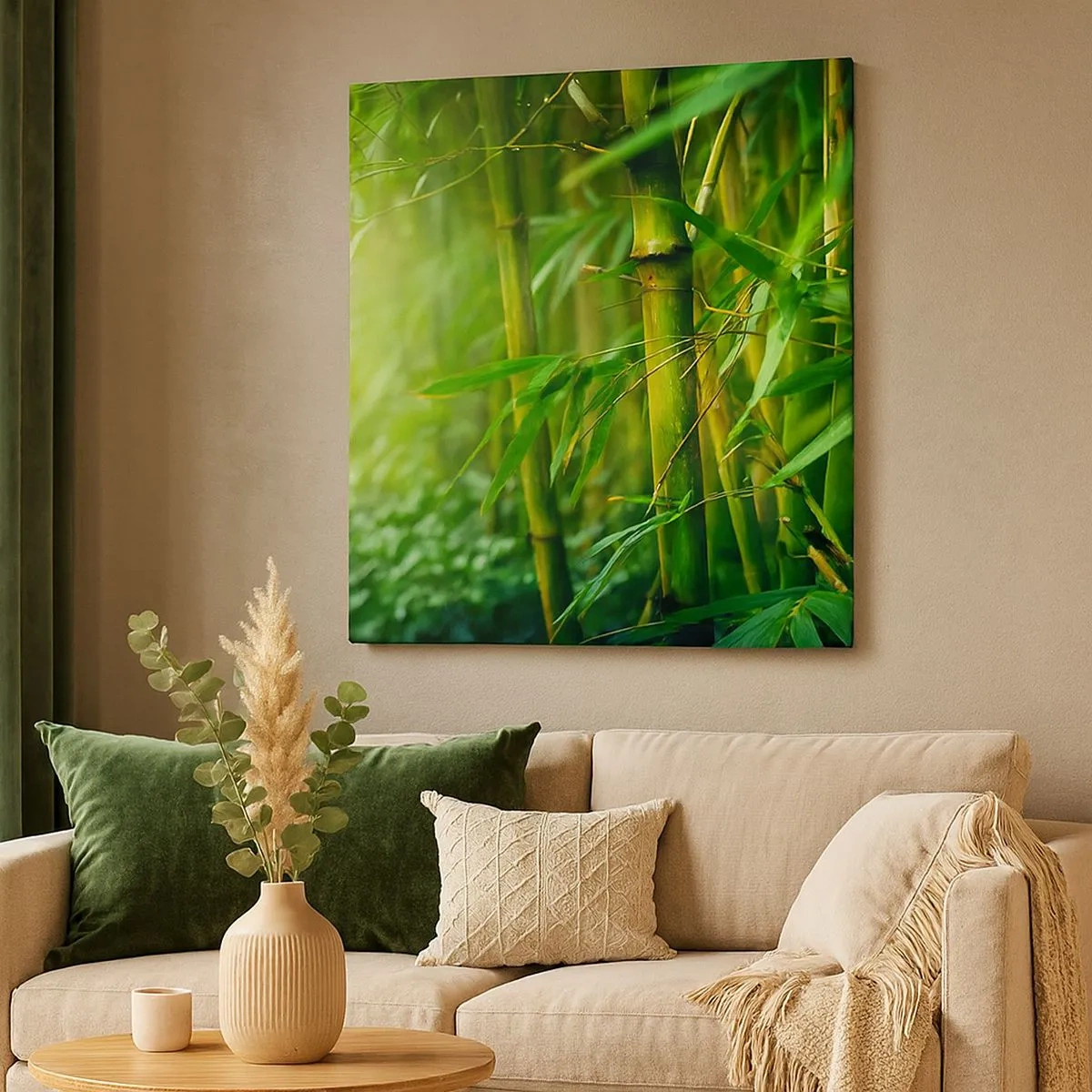 Impression sur toile - Image sur toile - Apprenez à connaître le vert lui-même - 30x30 cm