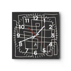 Horloge murale - Pendule murale - Pas aussi simple - 30x30 cm