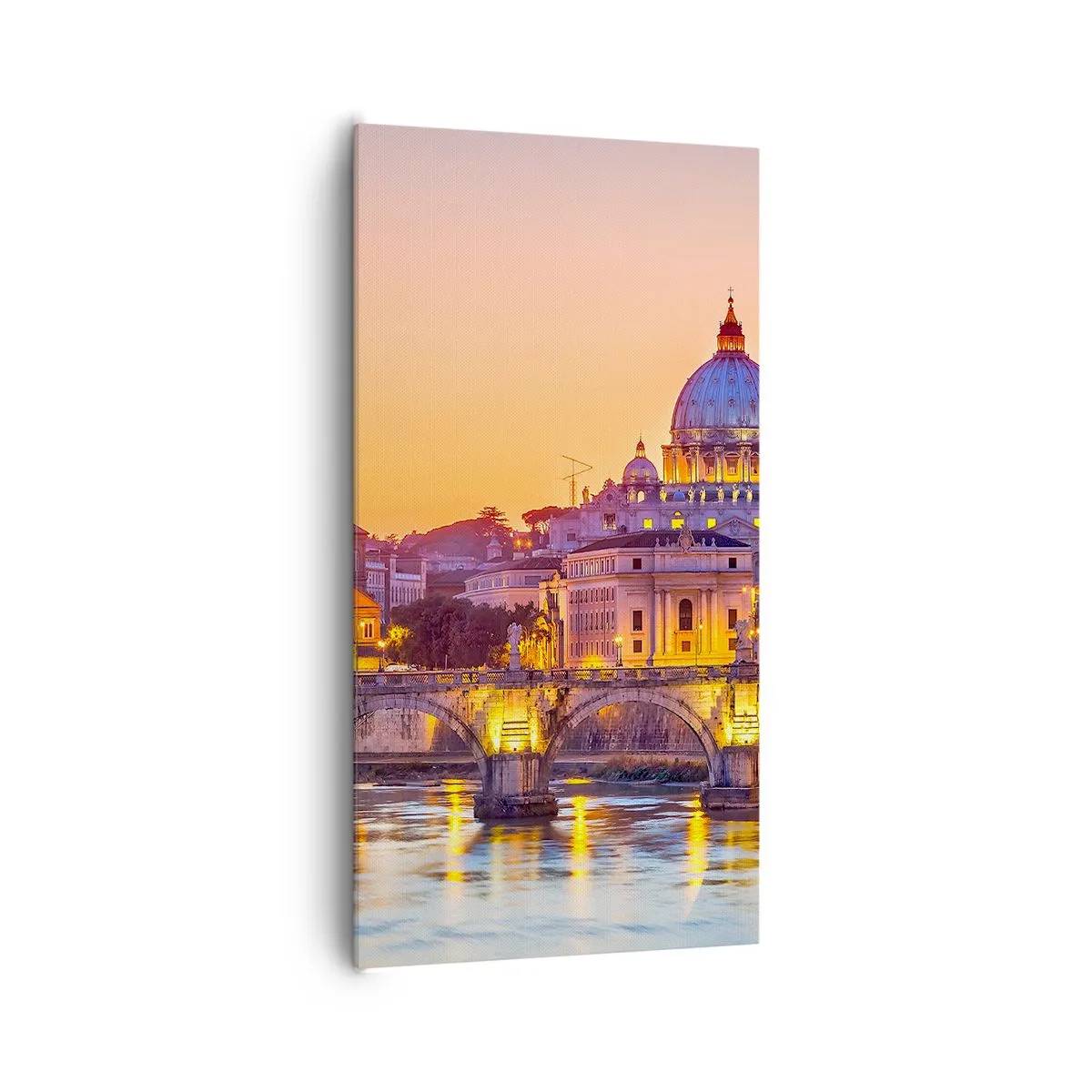 Impression sur toile - Image sur toile - Coucher de soleil sur la ville éternelle - 65x120 cm