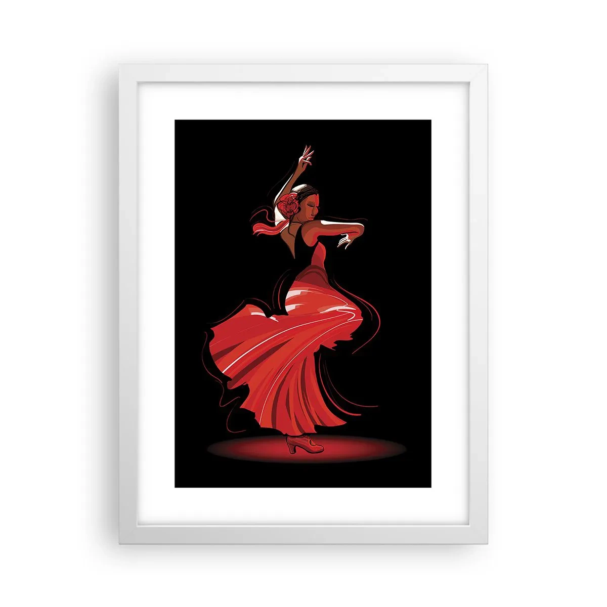 Affiche dans un cadre blanc - Poster - L'esprit fougueux du flamenco - 30x40 cm