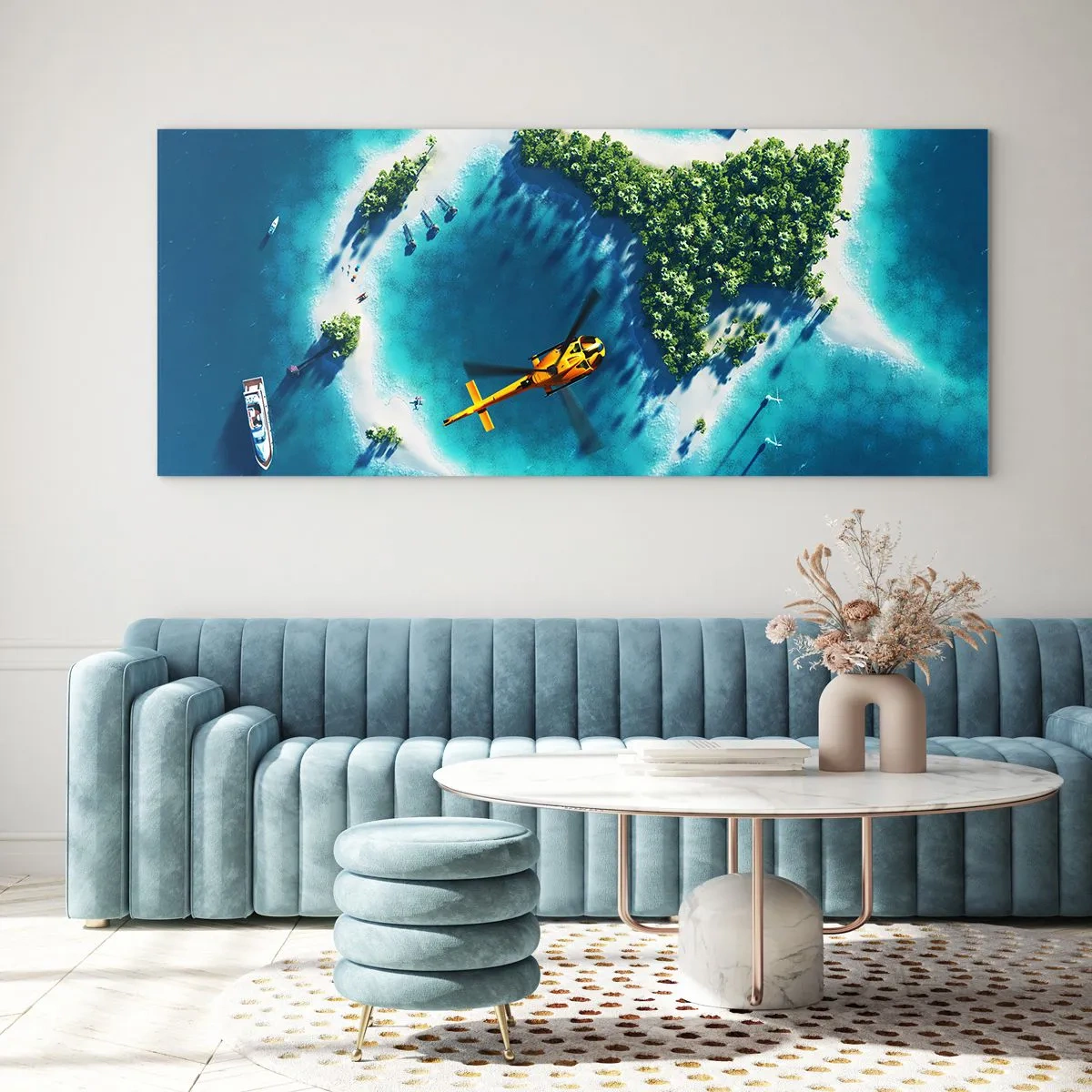 Impression sur verre - Image sur verre - Achetez-vous une île - 90x30 cm