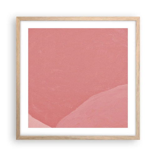 Affiche dans un chêne clair - Poster - Composition organique en rose - 50x50 cm