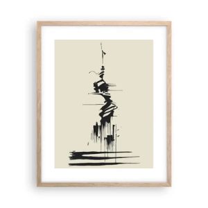 Affiche dans un chêne clair - Poster - Abstraction hâtive - 40x50 cm