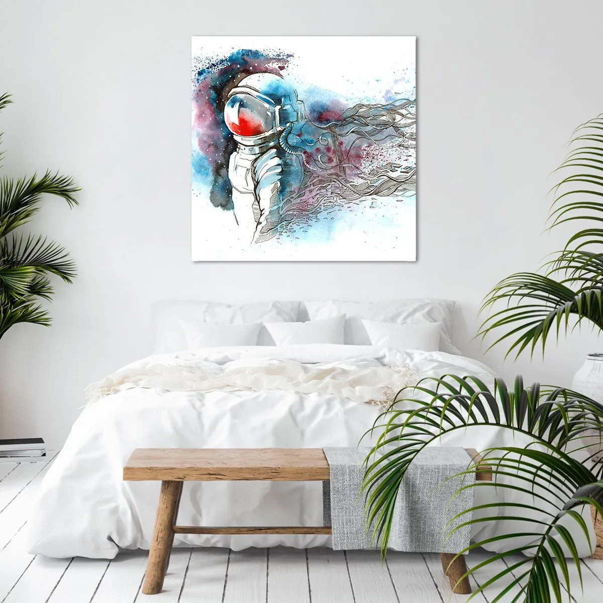 Impression sur toile - Image sur toile - Seul avec l'espace - 60x60 cm