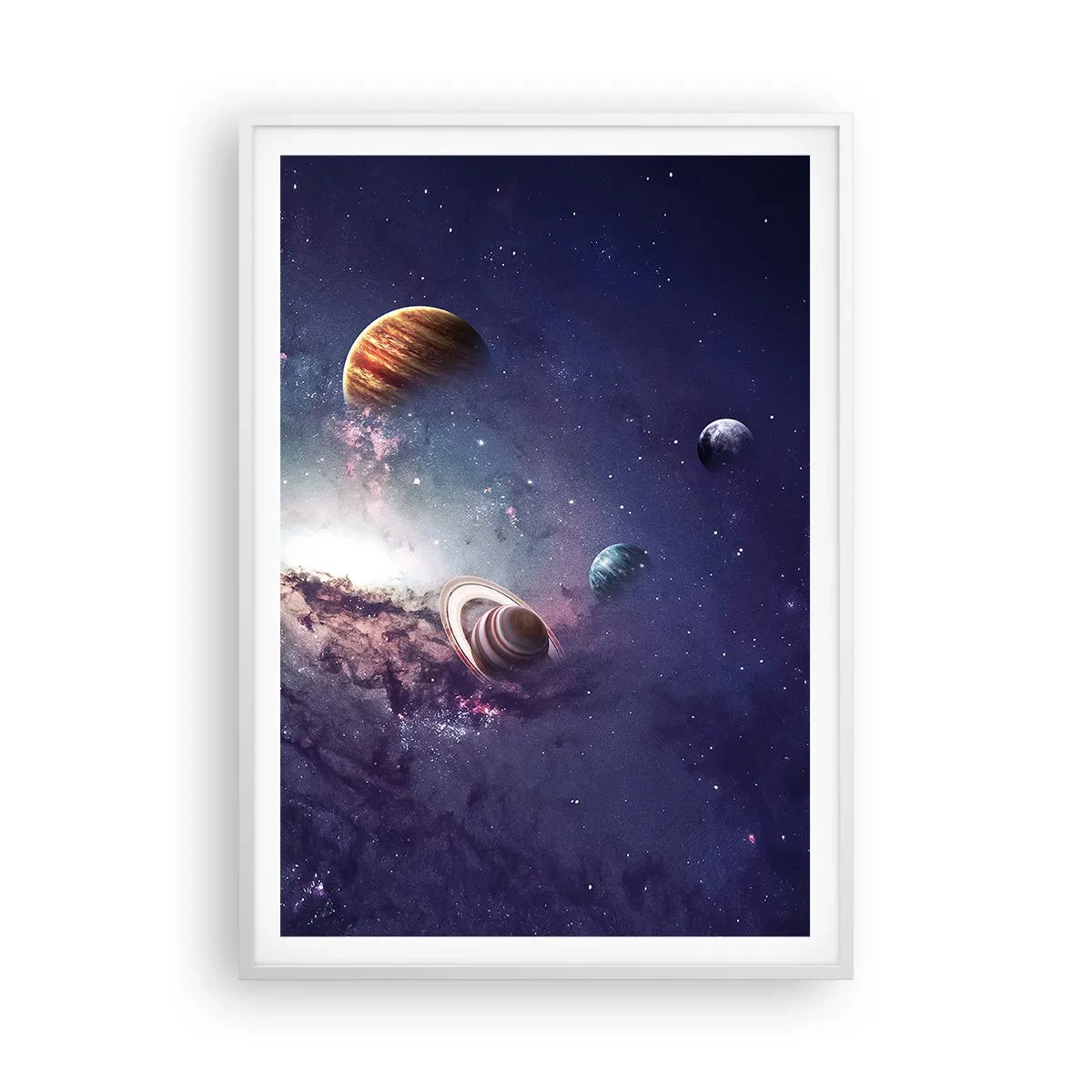 Affiche dans un cadre blanc - Poster - Système de danse solaire - 70x100 cm