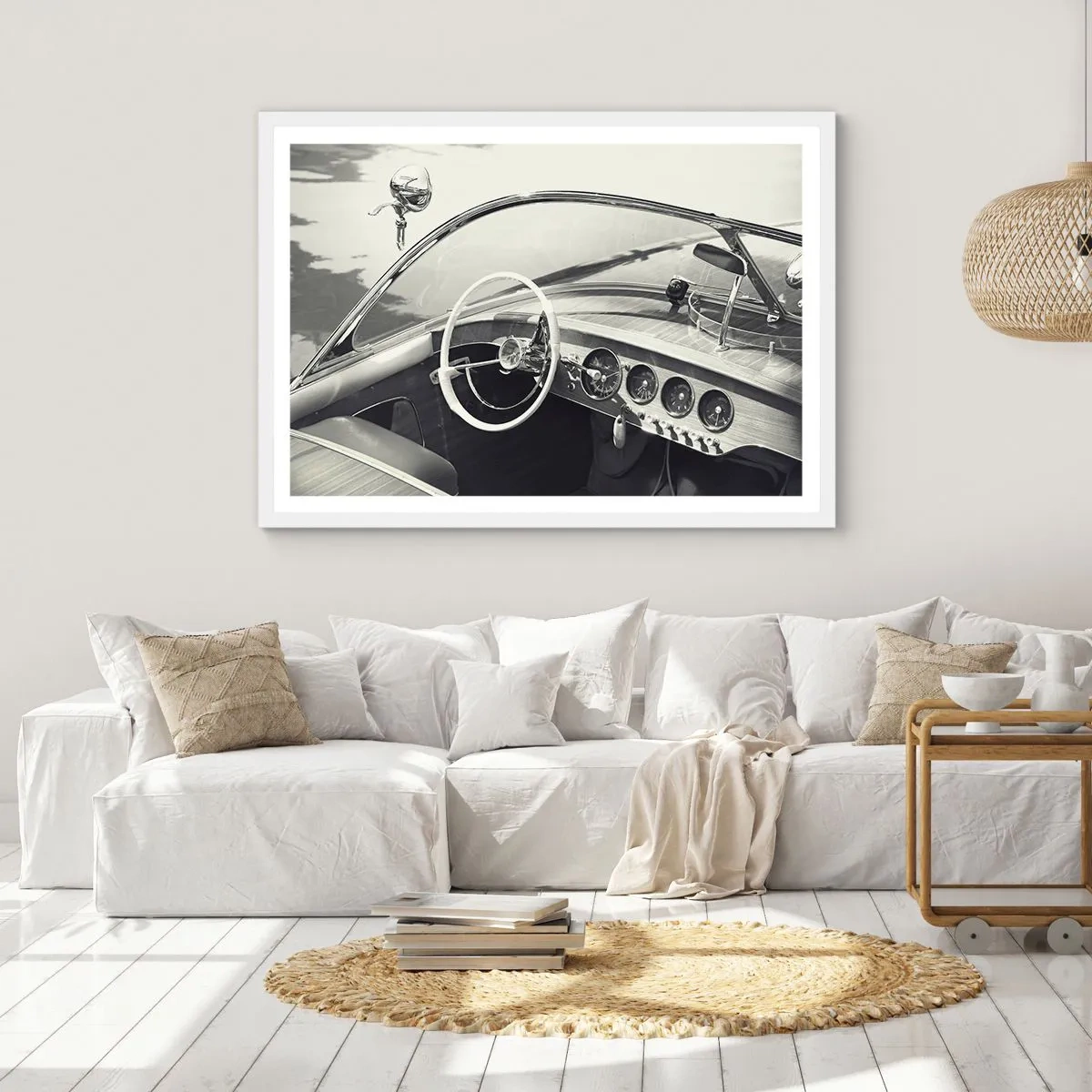 Affiche dans un cadre blanc - Poster - Temps pour riche - 100x70 cm