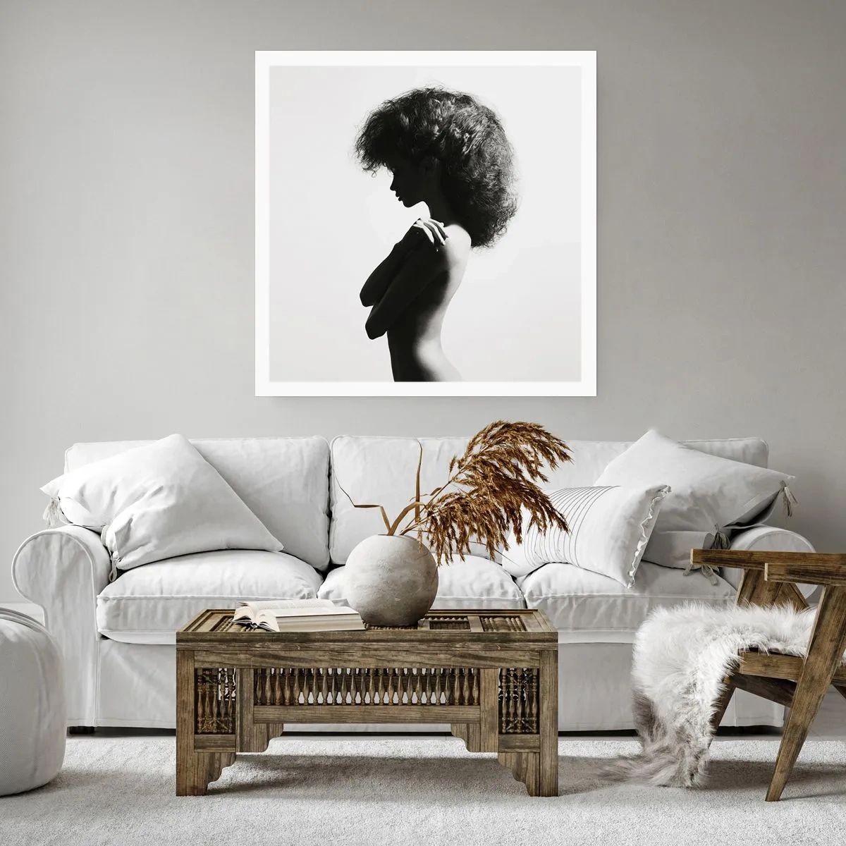 Affiche - Poster - Comme une fleur au bout d'une fine tige - 60x60 cm