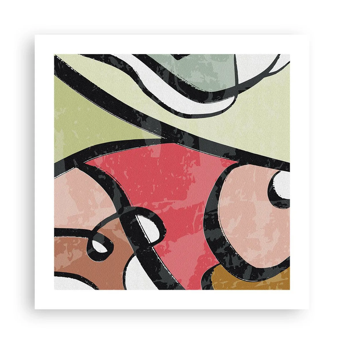 Affiche - Poster - Pirouettes parmi les couleurs - 50x50 cm