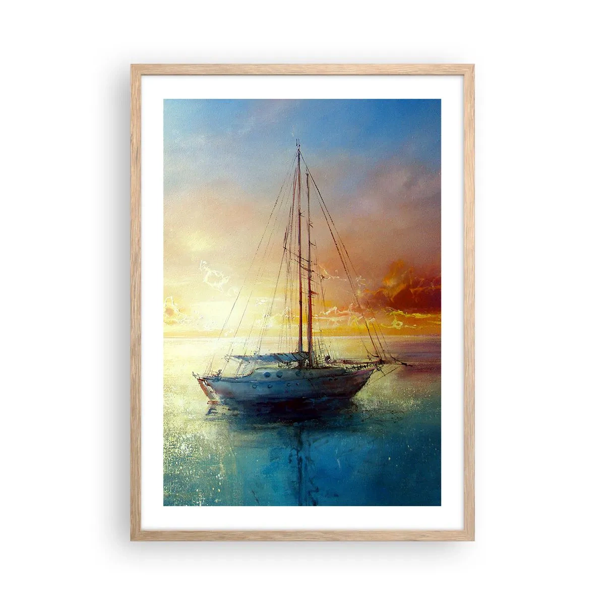 Affiche dans un chêne clair - Poster - Dans une baie dorée - 50x70 cm