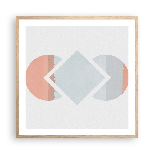 Affiche dans un chêne clair - Poster - La situation est clair - 60x60 cm