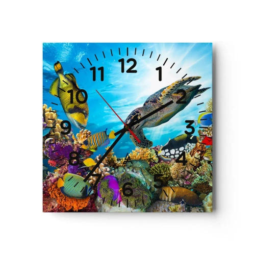 Horloge murale - Pendule murale - Promenade de corail - 40x40 cm