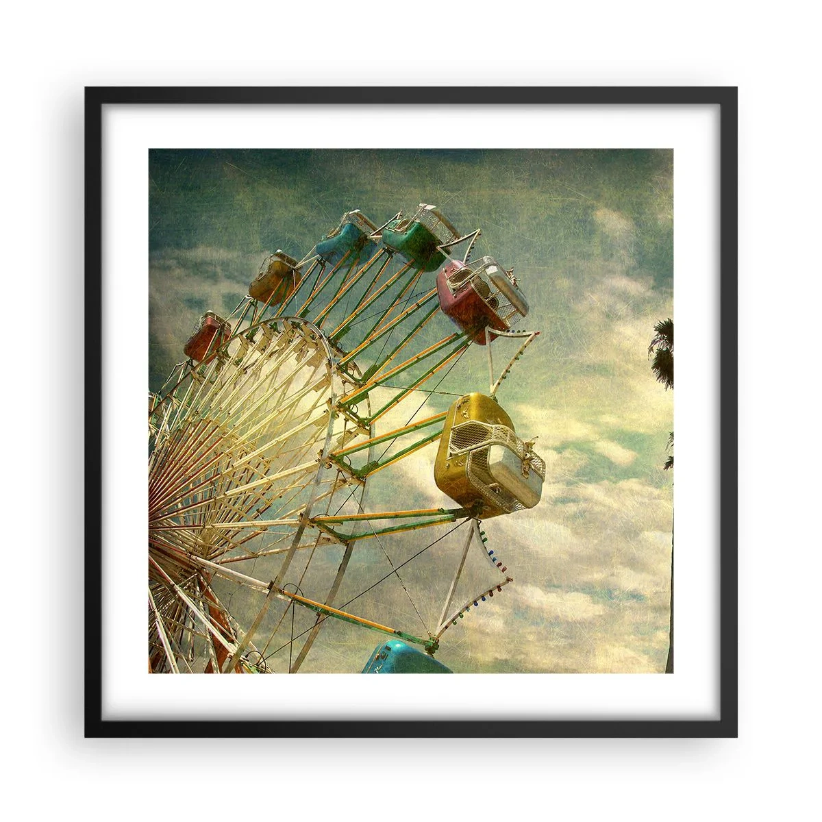 Affiche dans un cadre noir - Poster - On va faire la fête - 50x50 cm