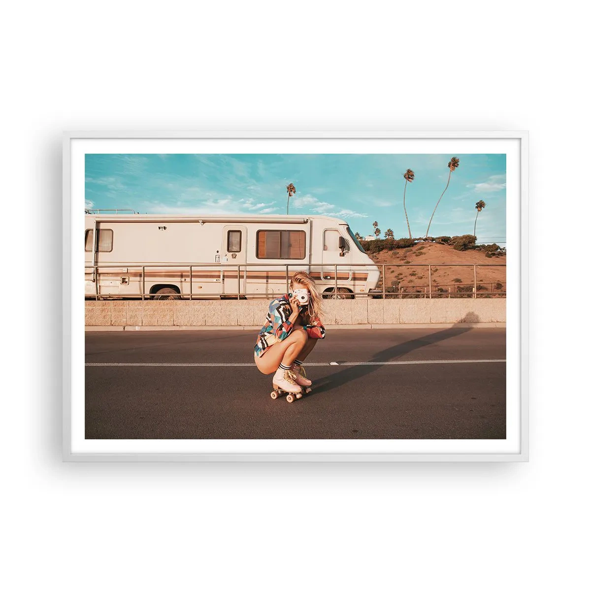 Affiche dans un cadre blanc - Poster - Souriez s'il-vous-plait! - 100x70 cm