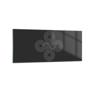 Impression sur verre - Image sur verre - Motif celtique dans un style minimaliste sur fond noir - 120x50cm - Dans l'âme celtique - Décoration murale moderne pour le salon et la chambre ARTTOR