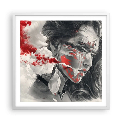 Affiche dans un cadre blanc - Poster - Dans les fumées de l'absurde - 60x60 cm